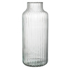 Glass jar vase W-395K ribbed H:35cm D:14,5cm