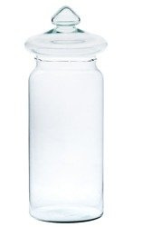 Glass jar vase W-332B+lid H:43,5cm D:19cm