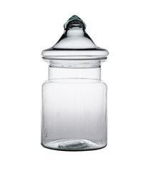 Glass jar vase W-332R+cover H:24cm D:14,5cm