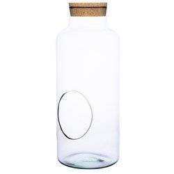 Jar vase W-395K+side hole+cork H:35cm D:14,5cm SALE
