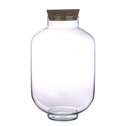 Glass terrarium + cork  W-261B H:30cm D:18,5cm