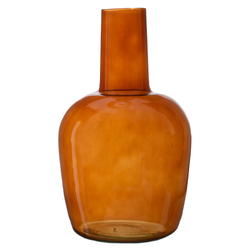 Bottle glass vase W-597 amber H: 30cm D: 18cm