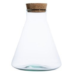 Glass vase W-414F+cork H:26,5cm D:22,5cm