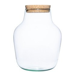 Glass jar vase W-456+cork H:27cm D:19cm