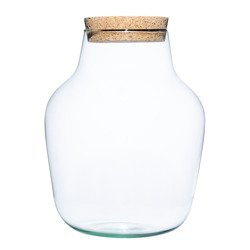 Glass jar vase W-456A4+cork H:29cm D:23cm