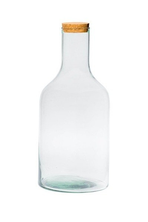 Glass bottle vase W-394A+cork H:33cm D:15cm 