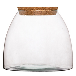 Glass vase W-440C+cork H:22,5cm D:25cm
