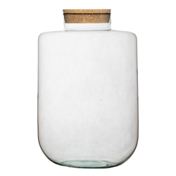 Glass jar vase W-712D+cork H:32cm D:19cm