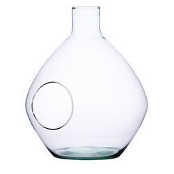 Glass bottle vase H:32cm D:26cm W-556+side hole