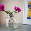 Glass jar ribbed vase W-395C H:30cm D:21,5cm