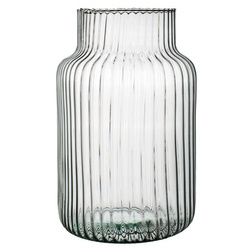Glass jar ribbed vase W-395E H:30cm D:19cm