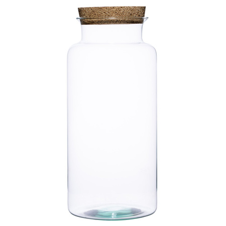 Glass jar vase W-332B1+cork H:42cm D:19cm