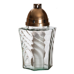 Glass vase grave candle UFO/W optic H:22cm D:30cm