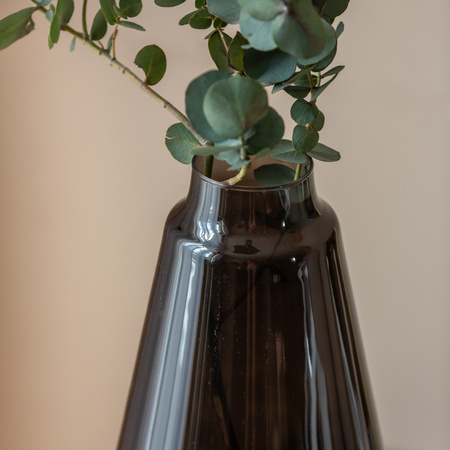 Glass vase W-685B  smoke H:42 cm D:21 cm