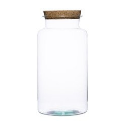 Glass jar vase W-332B+cork H:38cm D:19cm