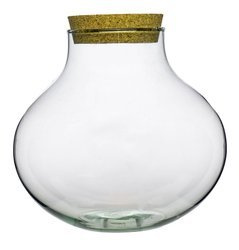 Glass vase W-591 + cork H:26cm D:26cm