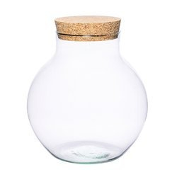Glass vase W-503A+korek H:27,5cm D:25cm