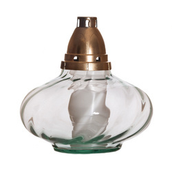Glass vase grave candle UFO/W optic H:22cm D:30cm