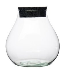 Glass vase W-594+rubber cork H:19cm D:17cm