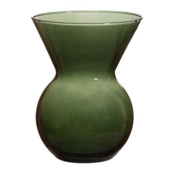 Coloured glass vase W-569 H:15cm D:12cm green OUTLET