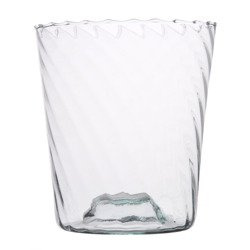 Glass flowerpot DS-1 optic twisted for orchid flower H:15cm D:14cm