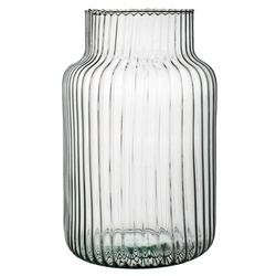 Glass jar vase  ribbed W-395H H:25cm D:17cm OUTLET