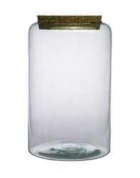 Glass jar vase W-605A +korek H:32cm D:19cm 