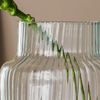 Glass jar ribbed vase W-395C H:30cm D:21,5cm
