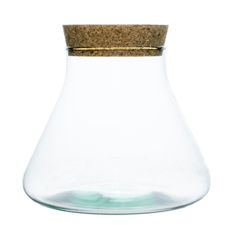 Glass terrarium vase W-414A+cork H:17cm D:19cm