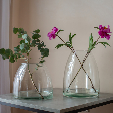 Glass vase W-440C H:20,5cm D:25cm