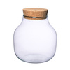 Glass jar vase W-456A+cork H:21cm D:19cm