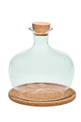 Glass vase W-257+Cork stand+Cork stopper H:25 D:23