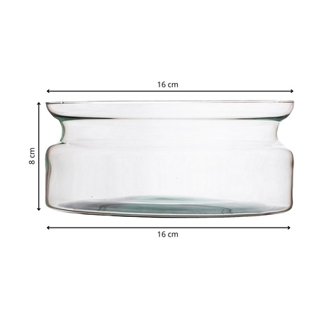 Glass jar vase W-332G6 H:8cm D:16cm