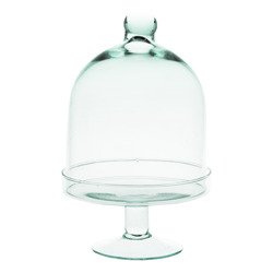 Glass cake stand with cover SET-231B H:28cm D:14cm