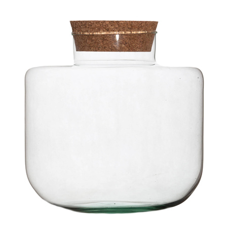 Glass jar vase W-712+cork H:21cm D:19cm