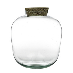 Glass vase W-704A+cork H:26cm D:23cm