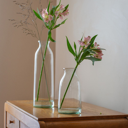 Glass bottle vase W-245 H:18cm D:9,5cm