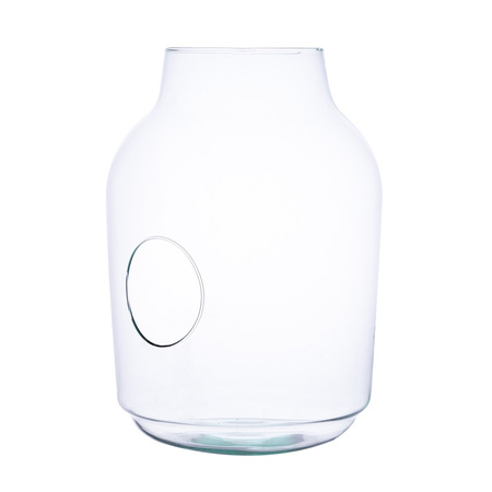 Glass jar vase W-475 side hole H:37cm D:26cm