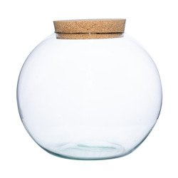 Big glass ball with cork stopper D:28cm