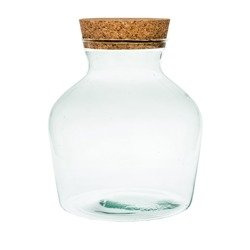 Glass vase W-492B+cork H:30cm D:29cm