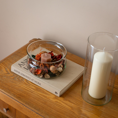 Glass jar vase W-332G6 H:8cm D:16cm