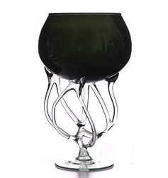 Goblet "Root" Dark Green H:27cm D:17cm