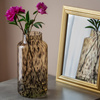Glass decorative vase W-395H1 light brown WIld Brush H:35cm D:17cm 