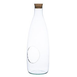 Glass bottle vase W-519A+side hole+cork H:43cm D:19cm