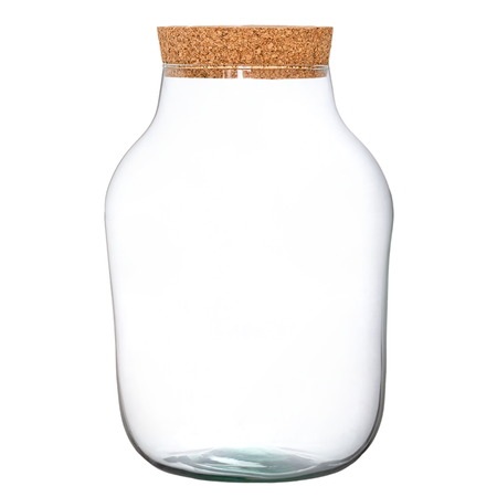 Glass jar vase W-456C+cork H:39cm D:26cm
