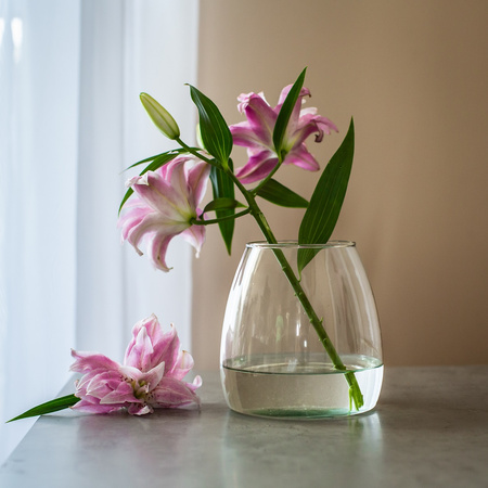 Glass vase W-440A H:14cm D:14cm