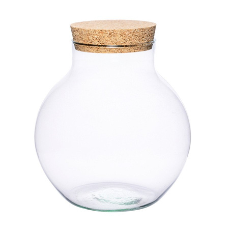 Glass vase W-503B+korek H:23,5cm D:23cm