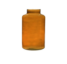 Glass jar vase W-395K1 H:25cm D:14,5cm Amber