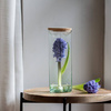 Square glass vase with cork KW-2 H:22 cm D:9,5 cm