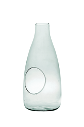 Glass bottle vase W-519+side hole H:33cm D:15cm